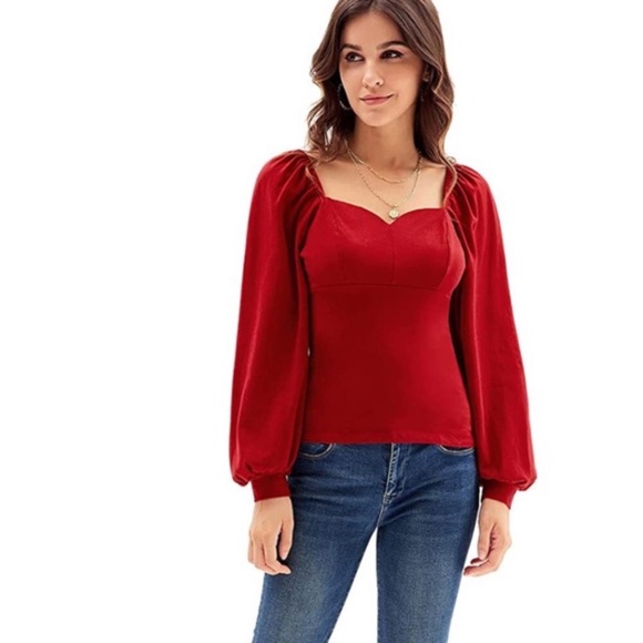 NWT GRACE KARIN Sweetheart Peasant Top - Picture 3 of 12